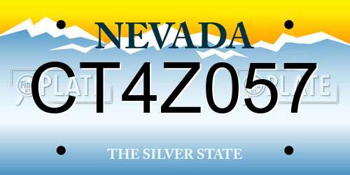 CT4Z057 Nevada License Plate