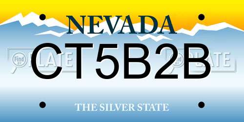CT5B2B Nevada License Plate