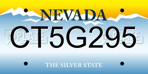 CT5G295 Nevada License Plate