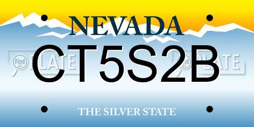 CT5S2B Nevada License Plate