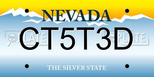 CT5T3D Nevada License Plate