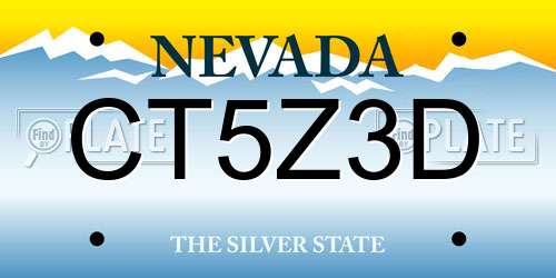 CT5Z3D Nevada License Plate