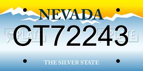CT72243 Nevada License Plate