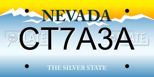CT7A3A Nevada License Plate