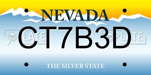 CT7B3D Nevada License Plate