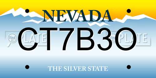 CT7B3O Nevada License Plate