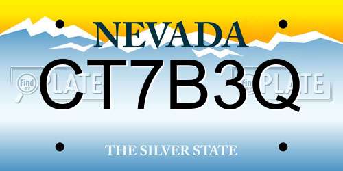 CT7B3Q Nevada License Plate