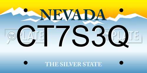 CT7S3Q Nevada License Plate