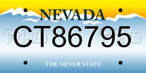 CT86795 Nevada License Plate