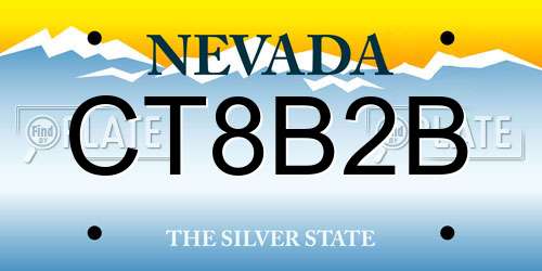 CT8B2B Nevada License Plate