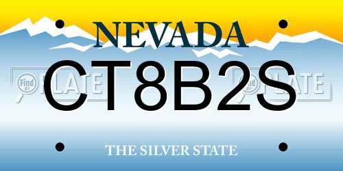 CT8B2S Nevada License Plate