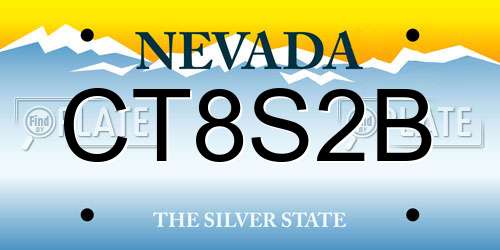 CT8S2B Nevada License Plate