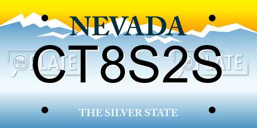 CT8S2S Nevada License Plate