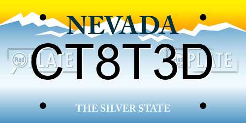 CT8T3D Nevada License Plate