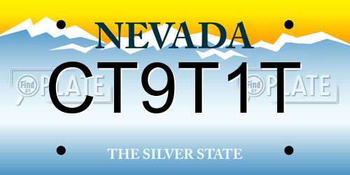 CT9T1T Nevada License Plate
