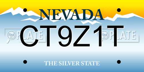 CT9Z1T Nevada License Plate