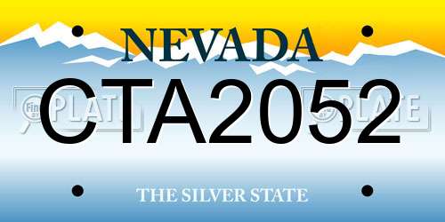 CTA2052 Nevada License Plate