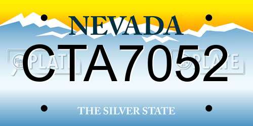 CTA7052 Nevada License Plate