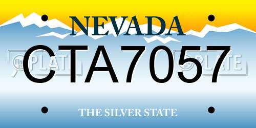 CTA7057 Nevada License Plate
