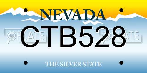 CTB528 Nevada License Plate