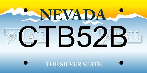 CTB52B Nevada License Plate