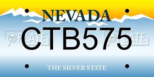 CTB575 Nevada License Plate