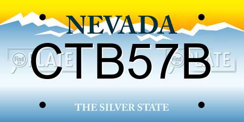 CTB57B Nevada License Plate