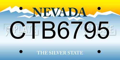 CTB6795 Nevada License Plate