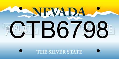 CTB6798 Nevada License Plate