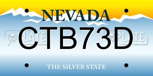 CTB73D Nevada License Plate