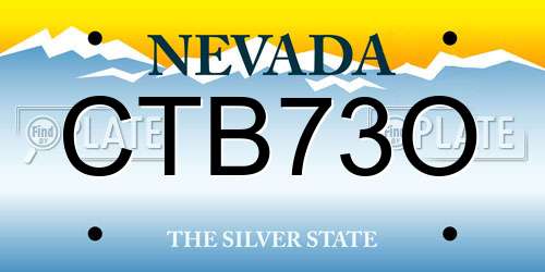 CTB73O Nevada License Plate