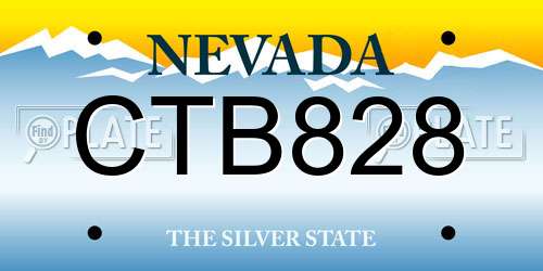 CTB828 Nevada License Plate