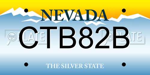 CTB82B Nevada License Plate