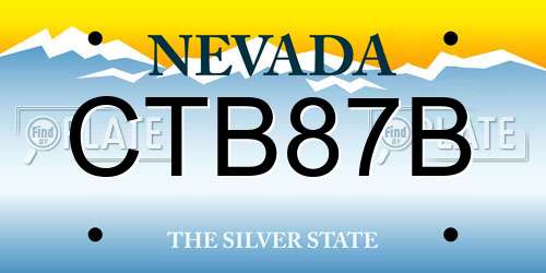 CTB87B Nevada License Plate