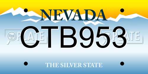 CTB953 Nevada License Plate