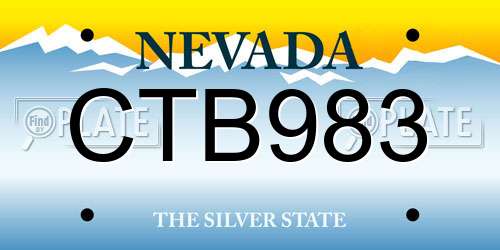 CTB983 Nevada License Plate