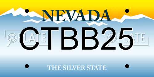 CTBB25 Nevada License Plate