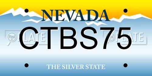 CTBS75 Nevada License Plate