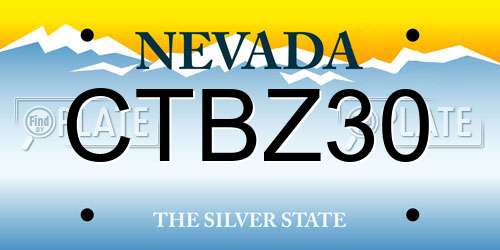 CTBZ30 Nevada License Plate