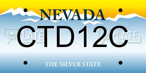 CTD12C Nevada License Plate