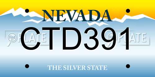 CTD391 Nevada License Plate