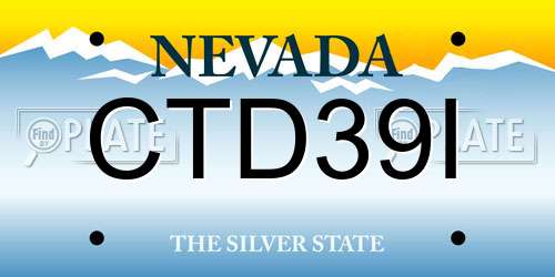 CTD39I Nevada License Plate