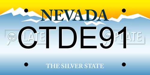 CTDE91 Nevada License Plate
