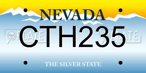 CTH235 Nevada License Plate