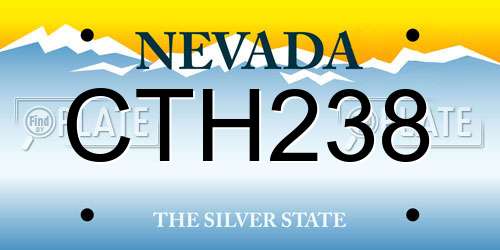 CTH238 Nevada License Plate