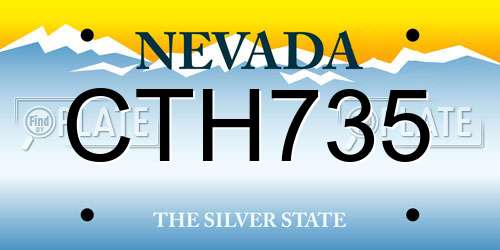 CTH735 Nevada License Plate