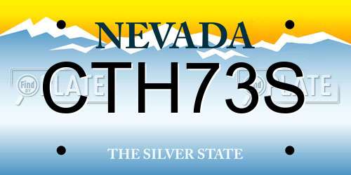 CTH73S Nevada License Plate