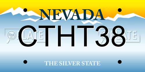 CTHT38 Nevada License Plate