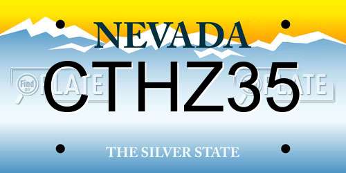 CTHZ35 Nevada License Plate