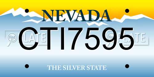 CTI7595 Nevada License Plate